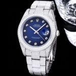 GB Factory Rolex's Oyster Perpetual Datejust 41 series Silver steel case with White diamonds Diameter 41mm watch